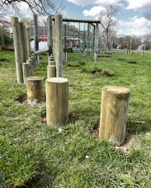 The Children's Trim Trail installation at Forster Memorial Park April 2022